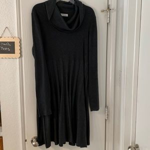 Light weight sweater dress with cowl neck